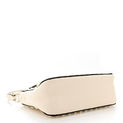 Valentino Garavani Pebbled Calfskin Enamel Monochrome Small Rockstud Flip Lock Shoulder Bag Light Ivory 4 of 9