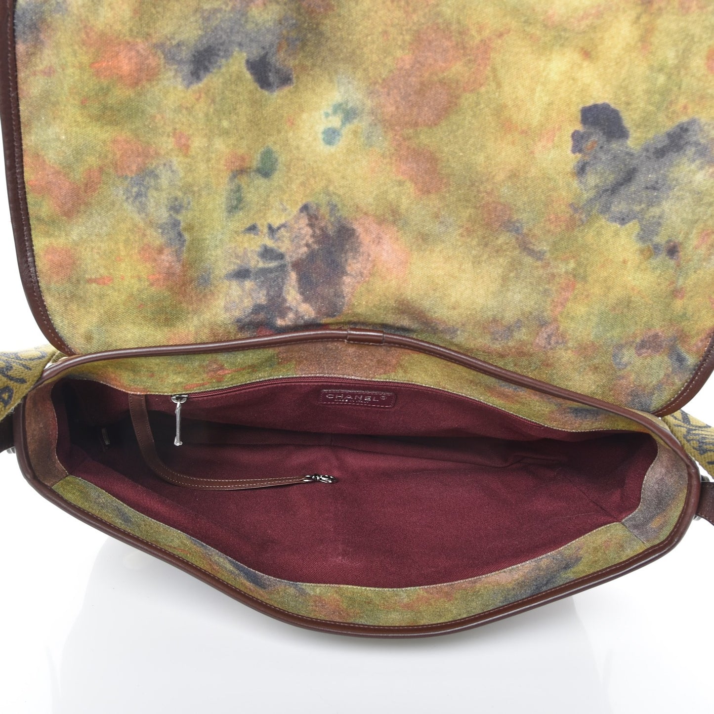 Washed Toile Large Graffiti On The Pavements Messenger Khaki Multicolor