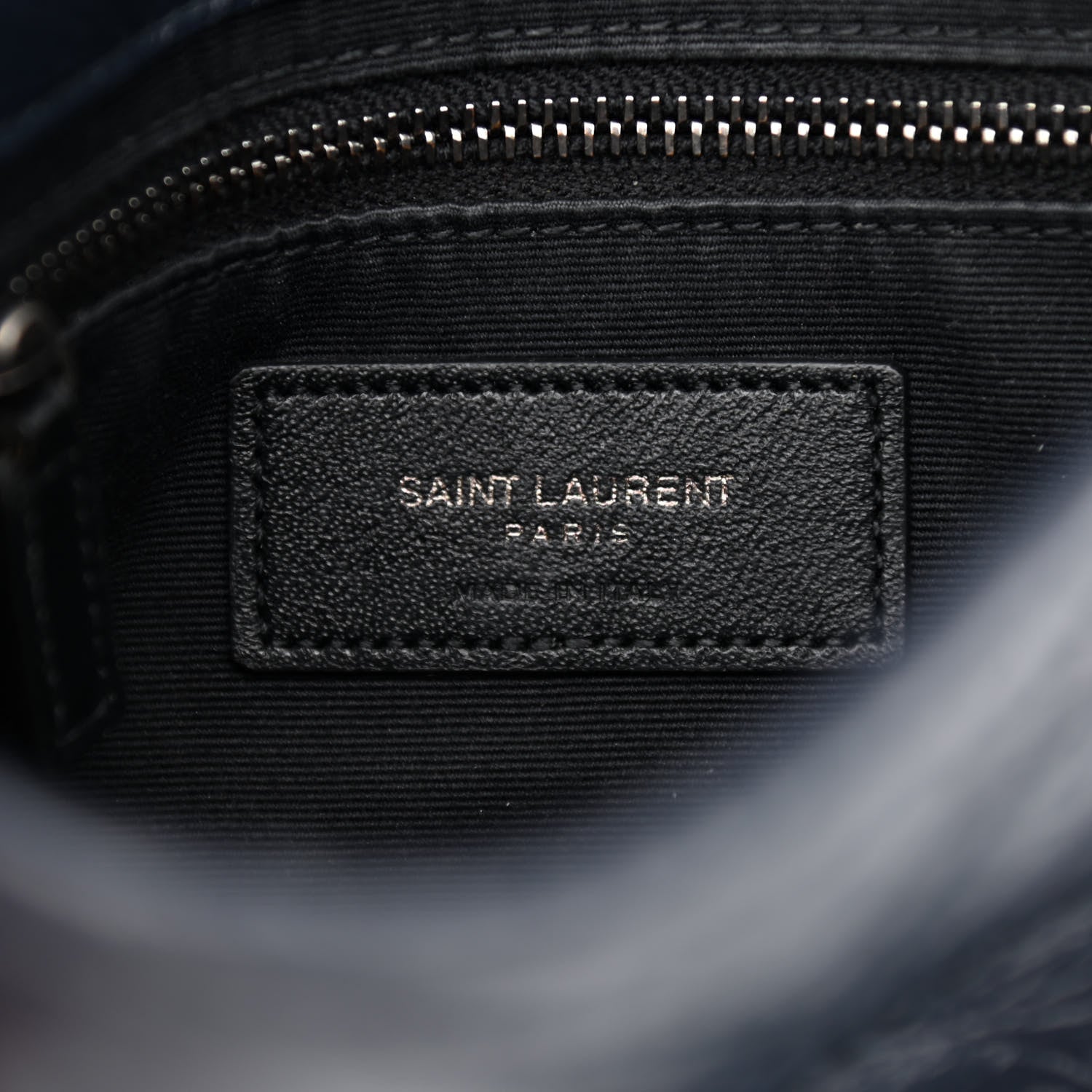 Saint Laurent Crinkled Calfskin Matelasse Monogram Niki Chain Wallet Deep Marine 5 of 10