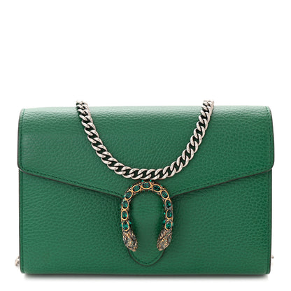Gucci Calfskin Mini Dionysus Chain Wallet Emerald 1 of 12