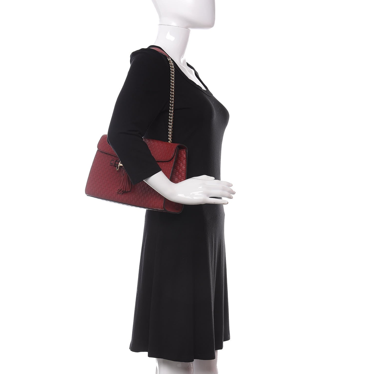 Gucci Microguccissima Medium Emily Chain Shoulder Bag Red 2 of 10