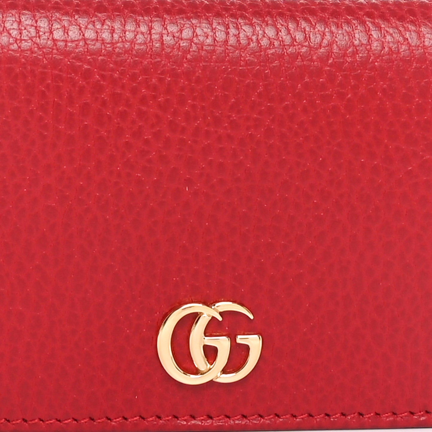 Dollar Calfskin GG Marmont Card Case Hibiscus Red