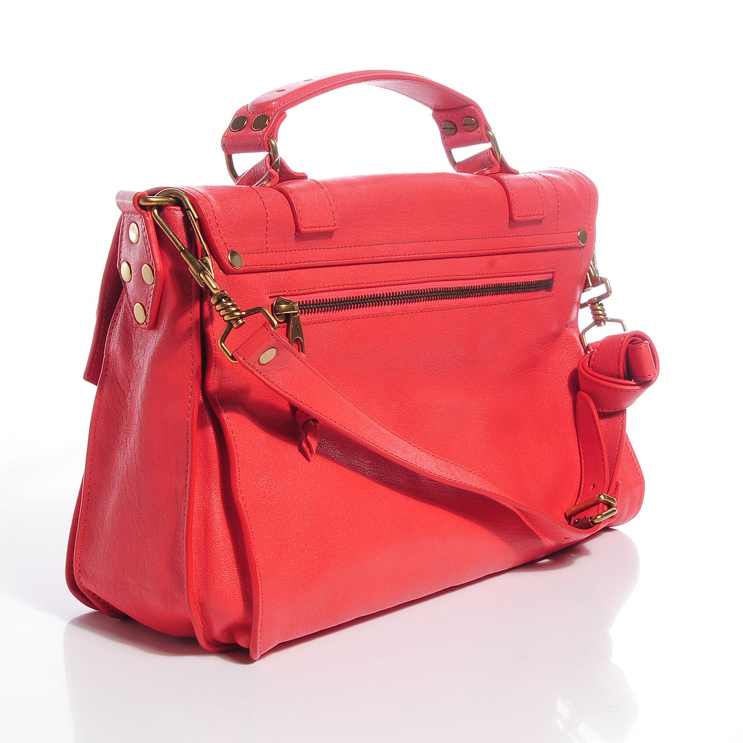 Lambskin Medium PS1 Satchel Deep Coral