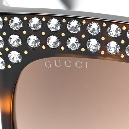 Gucci Acetate Crystal Sunglasses GG0147S Tortoise 8 of 9
