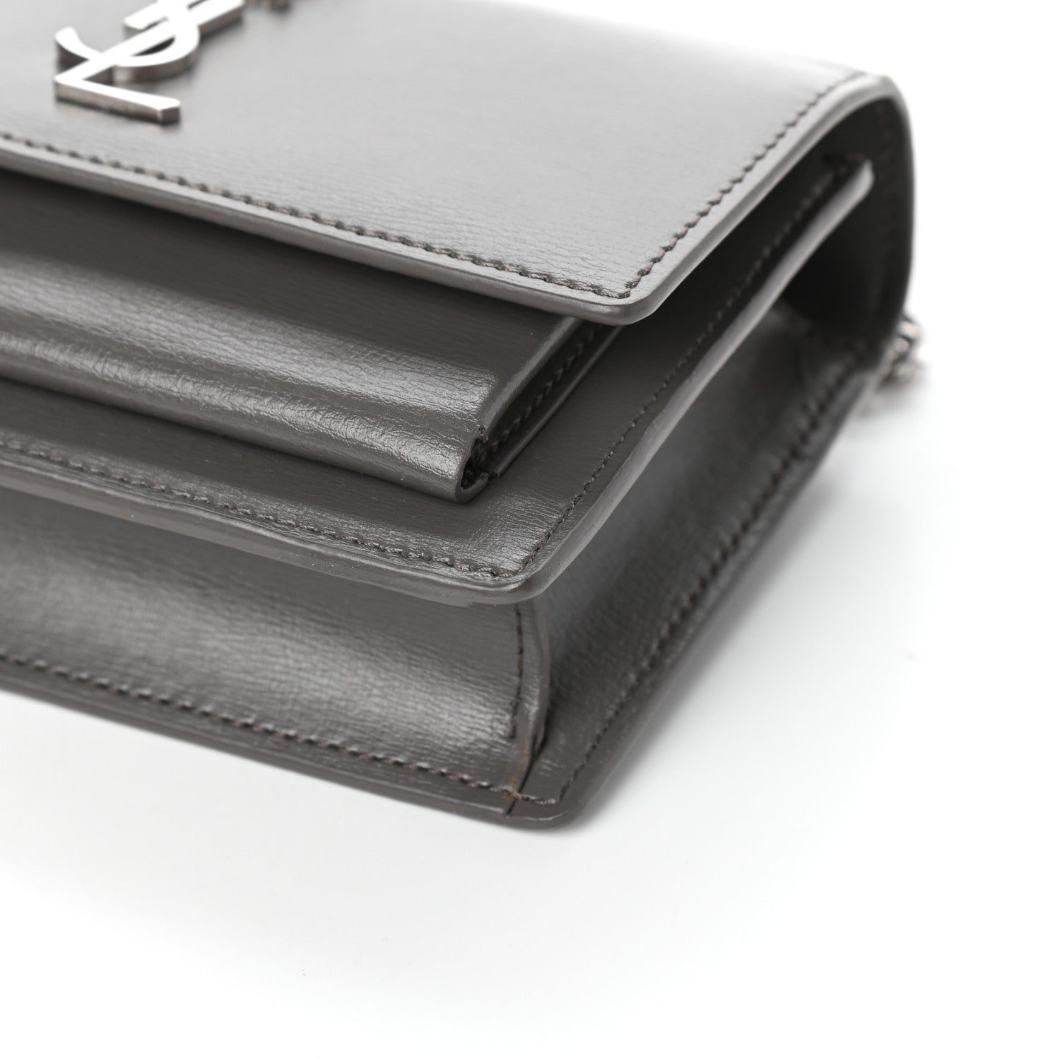 Saint Laurent Calfskin Monogram Sunset Chain Wallet Earth 9 of 9