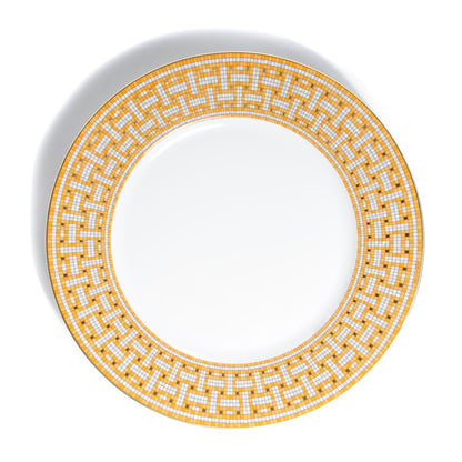 Hermes Porcelain Mosaique Au 24 Gold Dinner Plate Set of 2 1 of 6