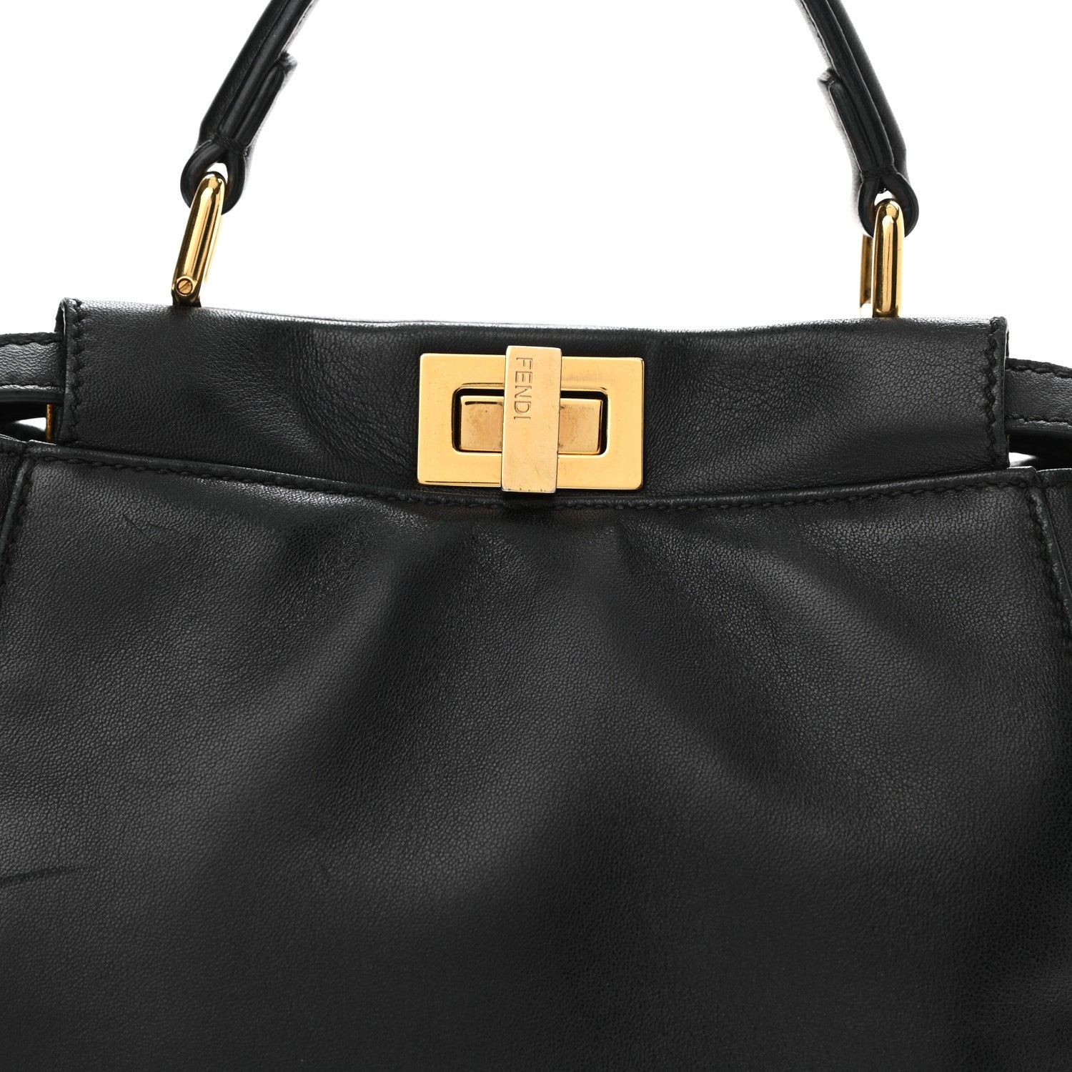 Fendi Nappa Mini Peekaboo Iconic Satchel Black 8 of 12