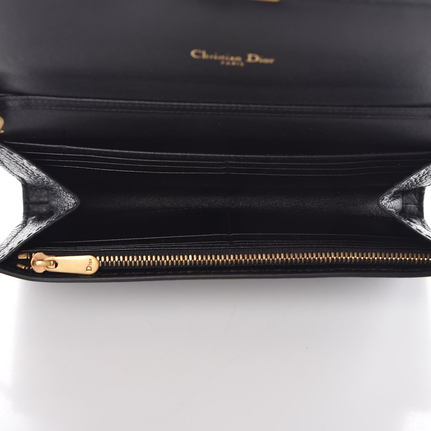 Calfskin Dioraddict Wallet on Chain Black