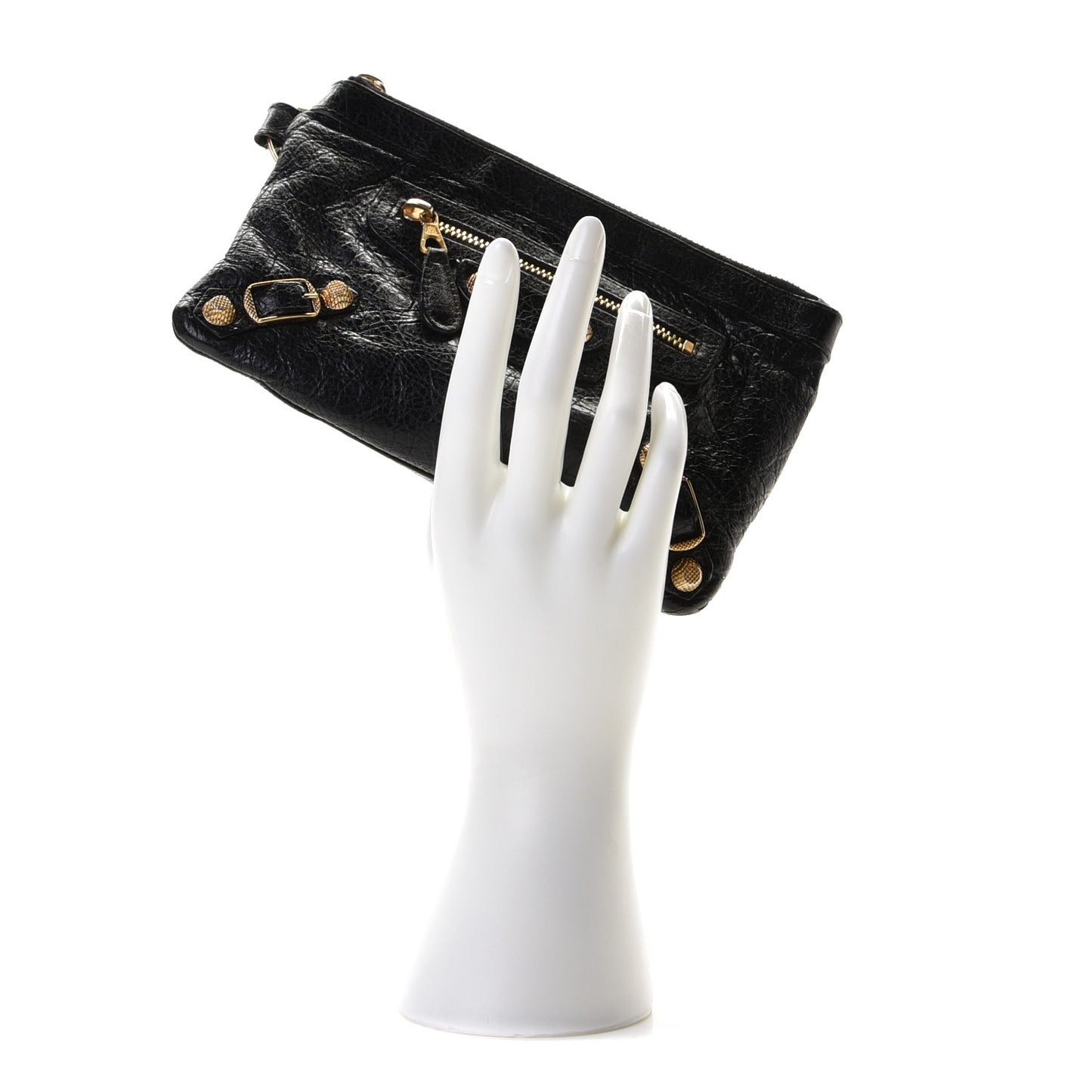 Agneau Giant 12 Gold Hardware Pouch Black