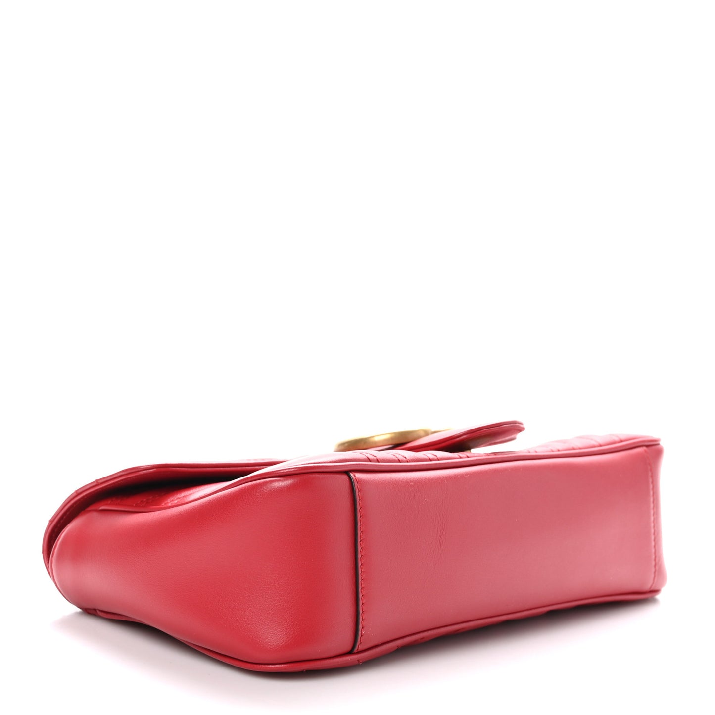 Calfskin Matelasse Small GG Marmont Shoulder Bag Hibiscus Red
