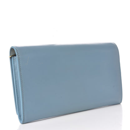 Saint Laurent Calfskin Classic Large Marquage Flap Wallet Blue 3 of 16