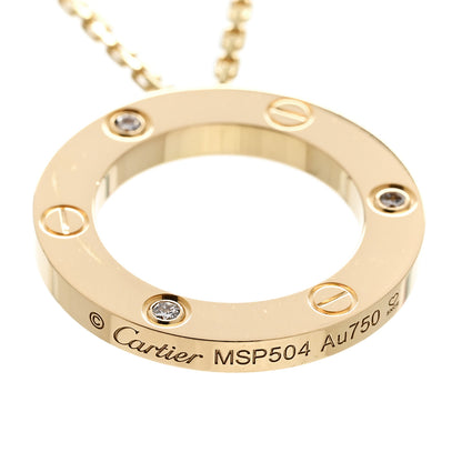 Cartier 18K Yellow Gold 3 Diamonds LOVE Pendant Necklace 6 of 7