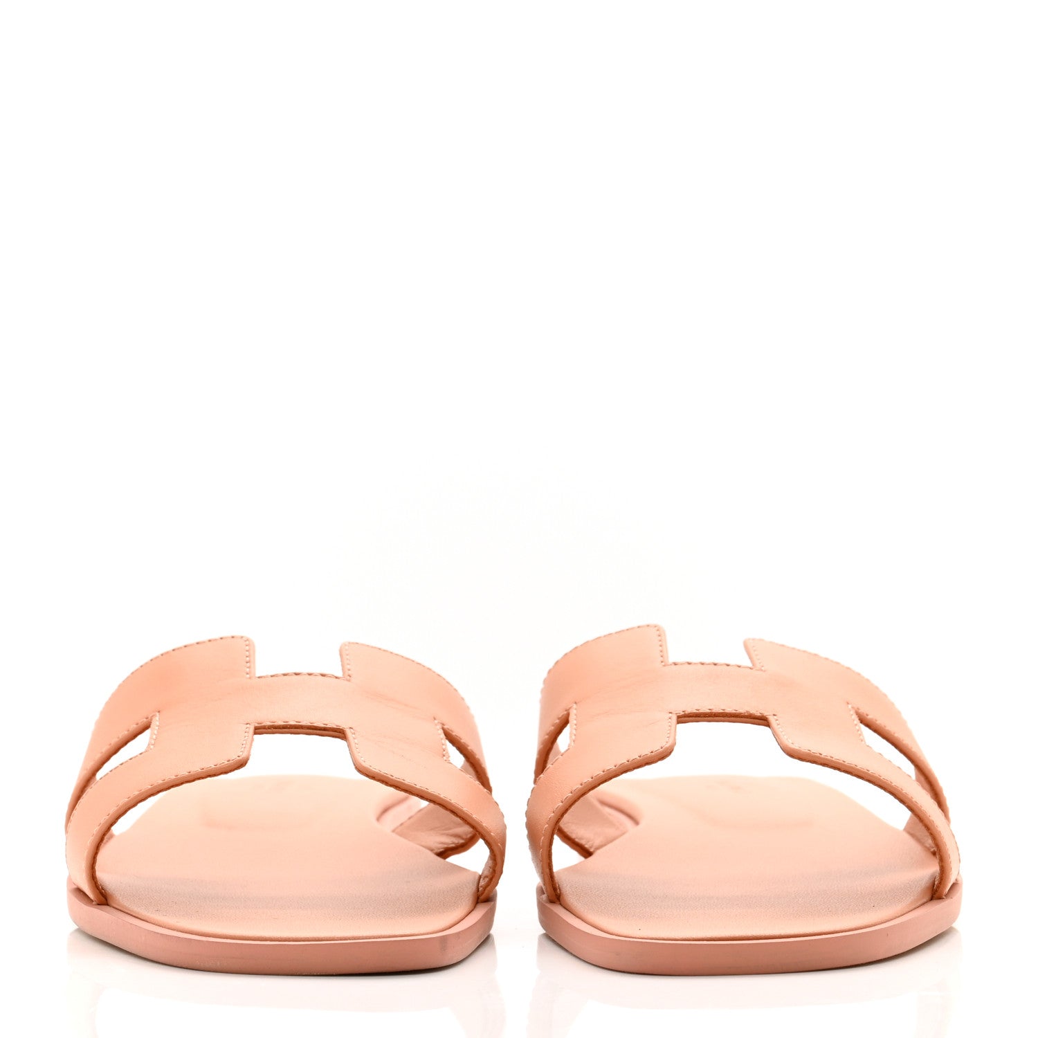Hermes Box Calfskin Oran Sandals 37 Granit Rose 2 of 9