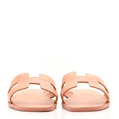 Hermes Box Calfskin Oran Sandals 37 Granit Rose 2 of 9