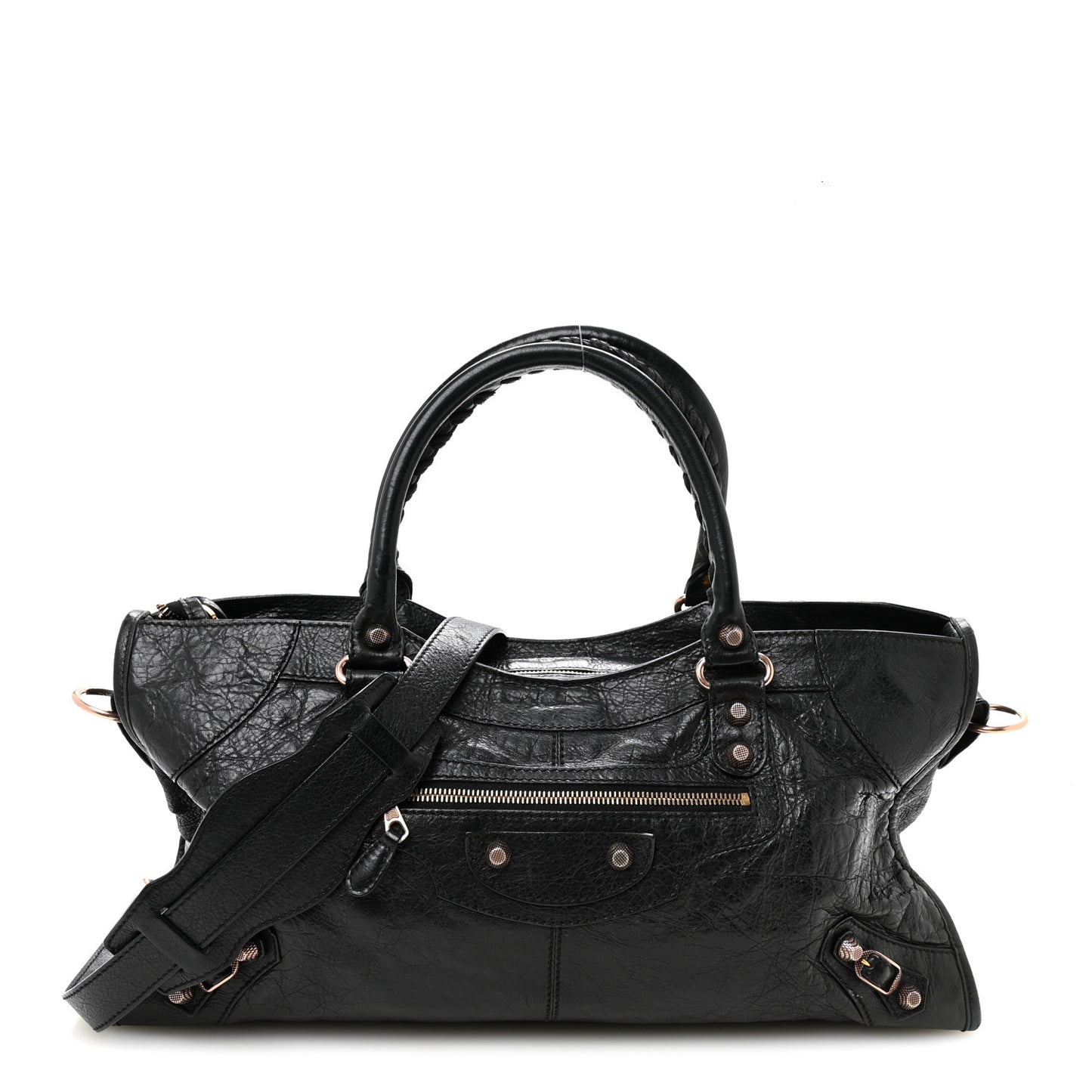 Agneau Giant 21 Rose Gold  Hardware Part Time Black