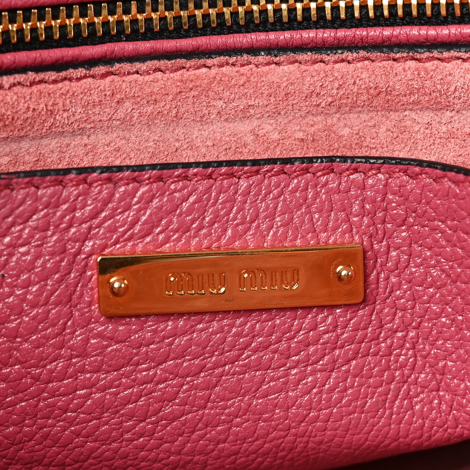 Miu Miu Goatskin Madras Top Handle Bag Bruyere 6 of 9