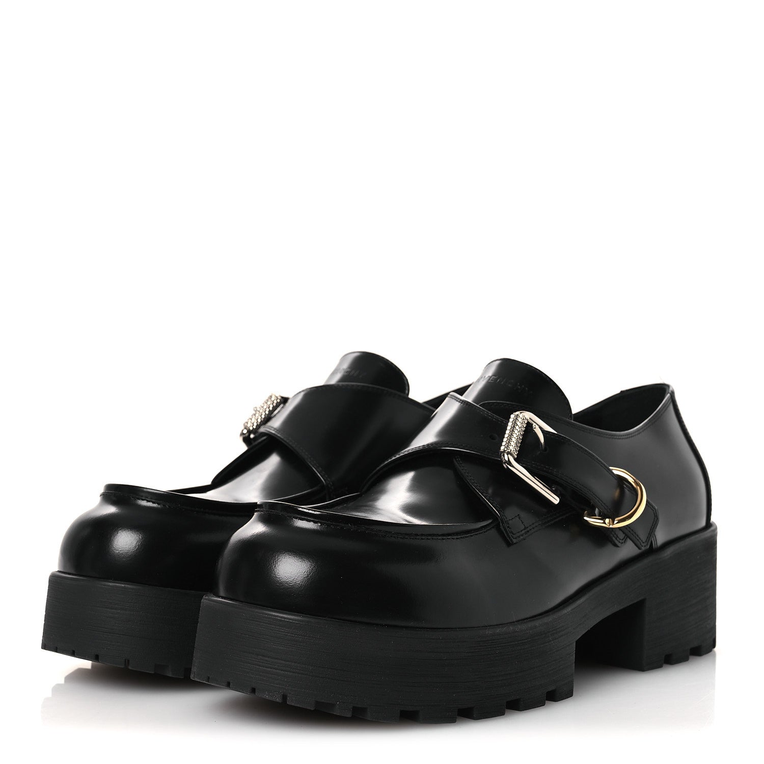 Givenchy Calfskin Voyou Monk Loafers 39  Black 4 of 12