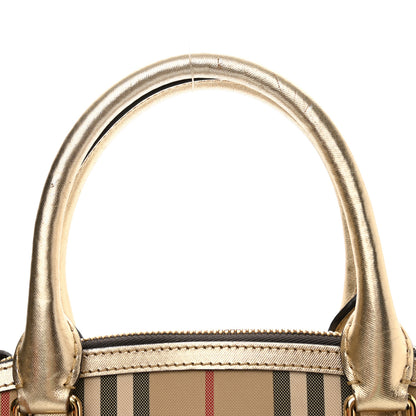 Burberry Horseferry Check Small Orchard Bowling Bag Gold 9 of 9