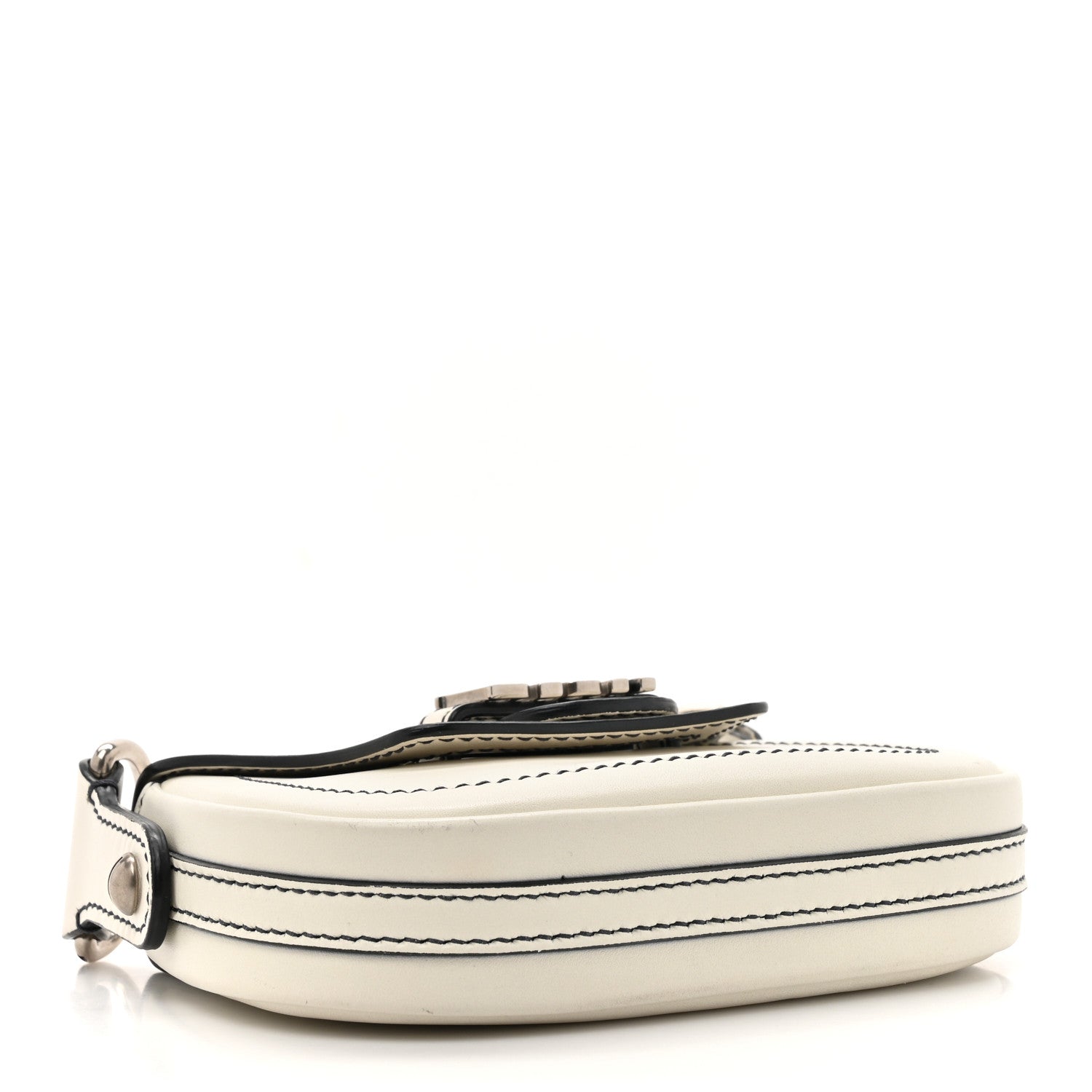 Christian Dior Calfskin Mini D Fence Saddle Bag White 4 of 16
