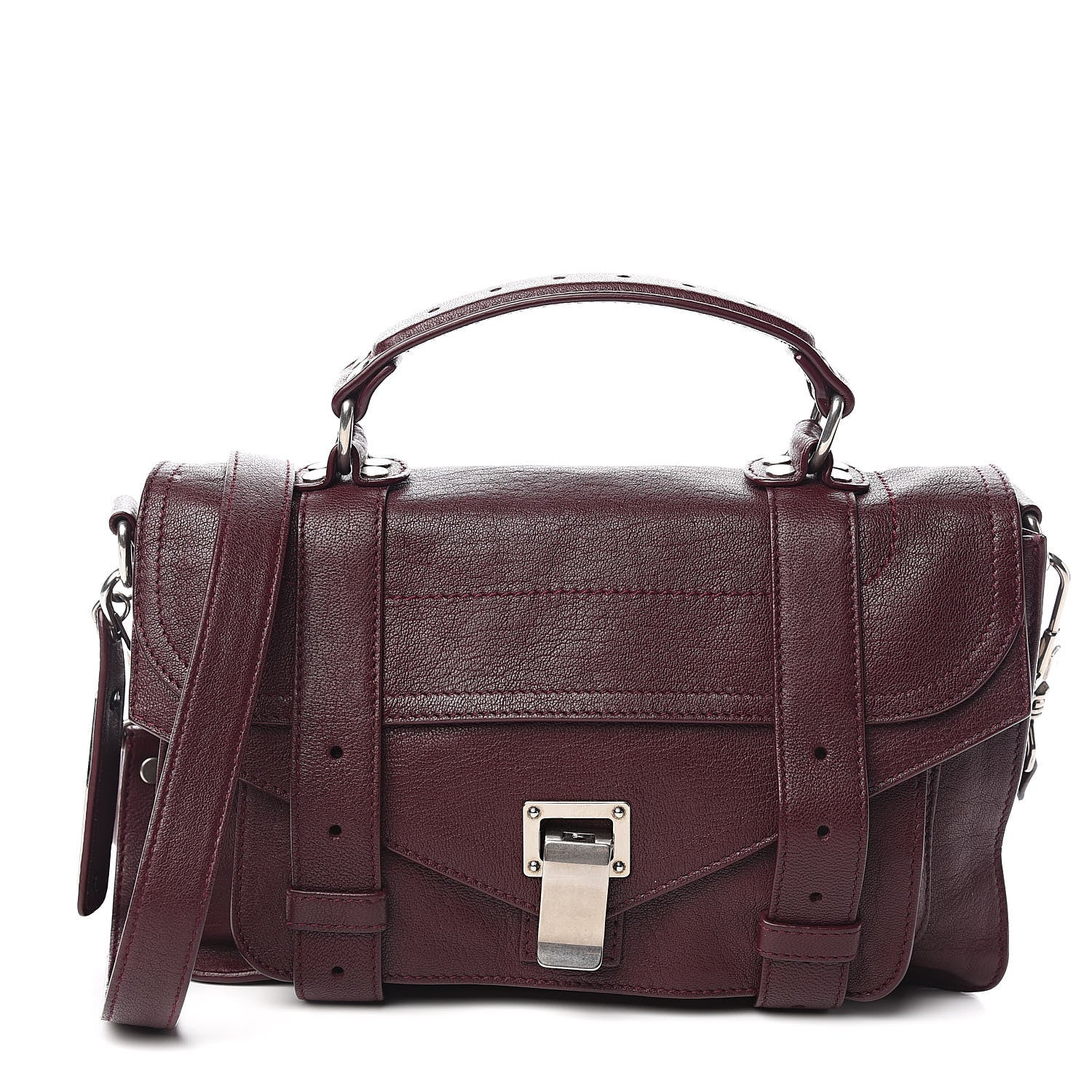 Proenza Schouler Lambskin Tiny PS1 Satchel Oxblood 1 of 10
