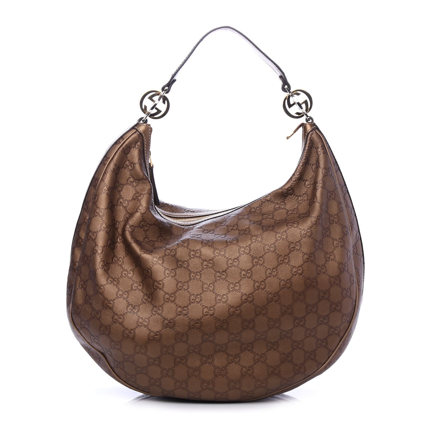 Gucci Metallic Guccissima Large GG Twins Hobo Bronze 1 of 10