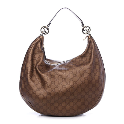 Gucci Metallic Guccissima Large GG Twins Hobo Bronze 1 of 10