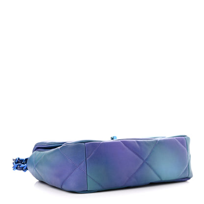 Chanel Tie Dye Calfskin Quilted Medium Chanel 19 Flap Blue Purple 4 of 11