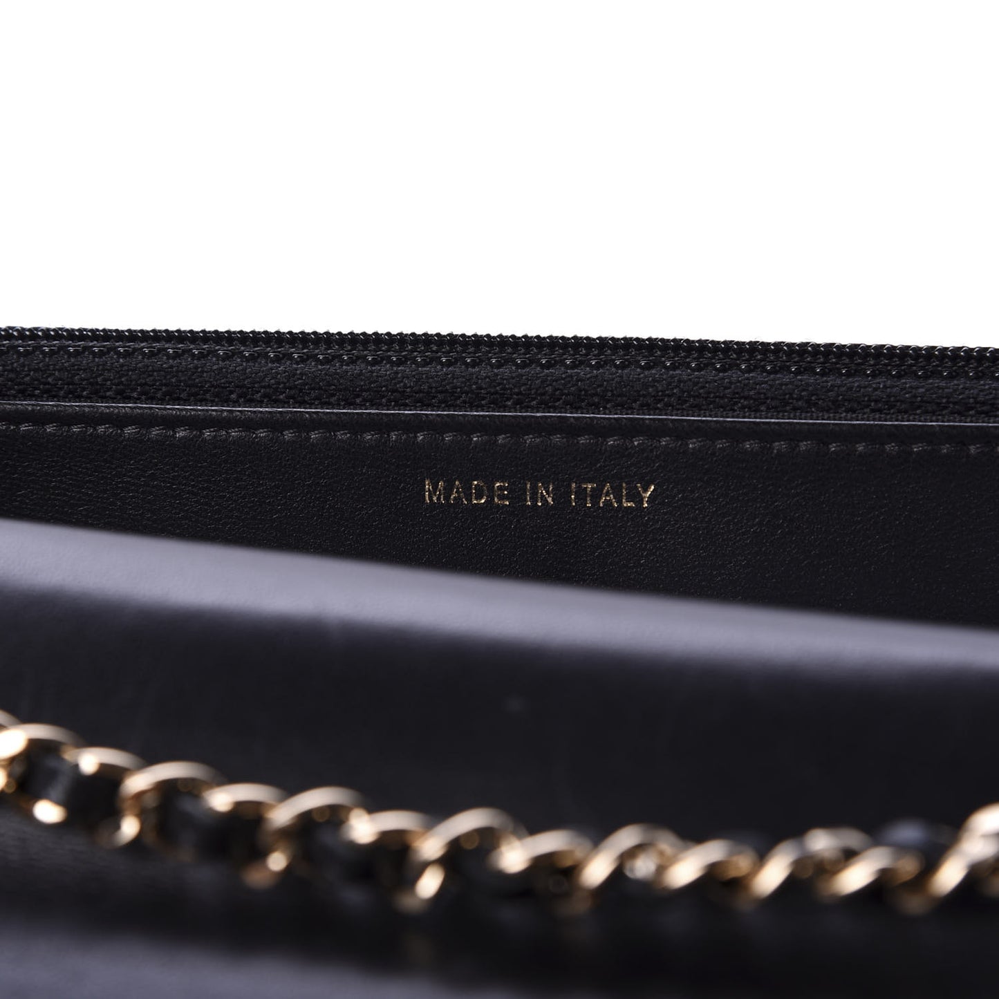 Lambskin Quilted Trendy CC Wallet On Chain WOC Black