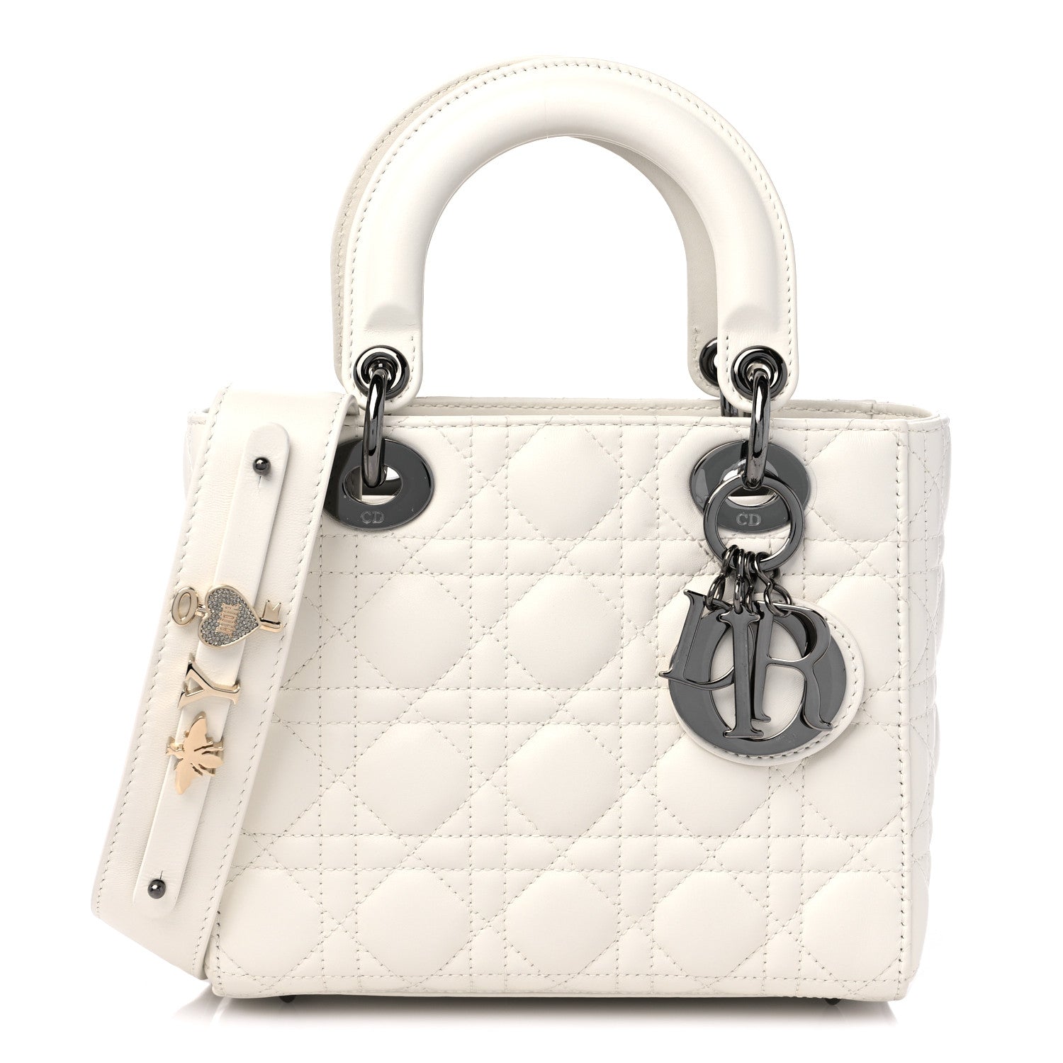 Christian Dior Lambskin Cannage Small My ABCDior Lady Dior White 1 of 9