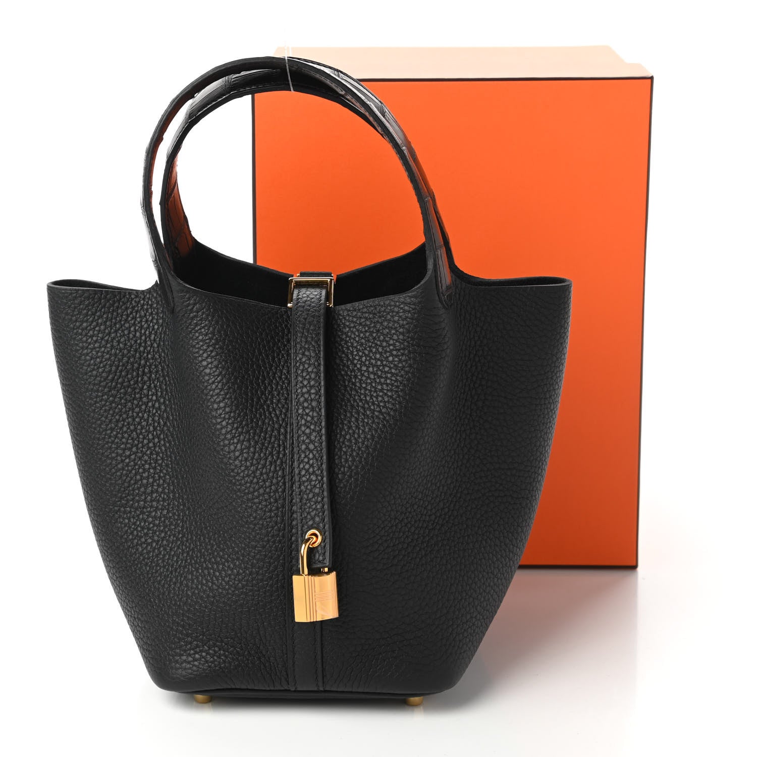 Hermes Taurillon Clemence Matte Alligator Picotin Lock Touch 18 PM Black 11 of 11