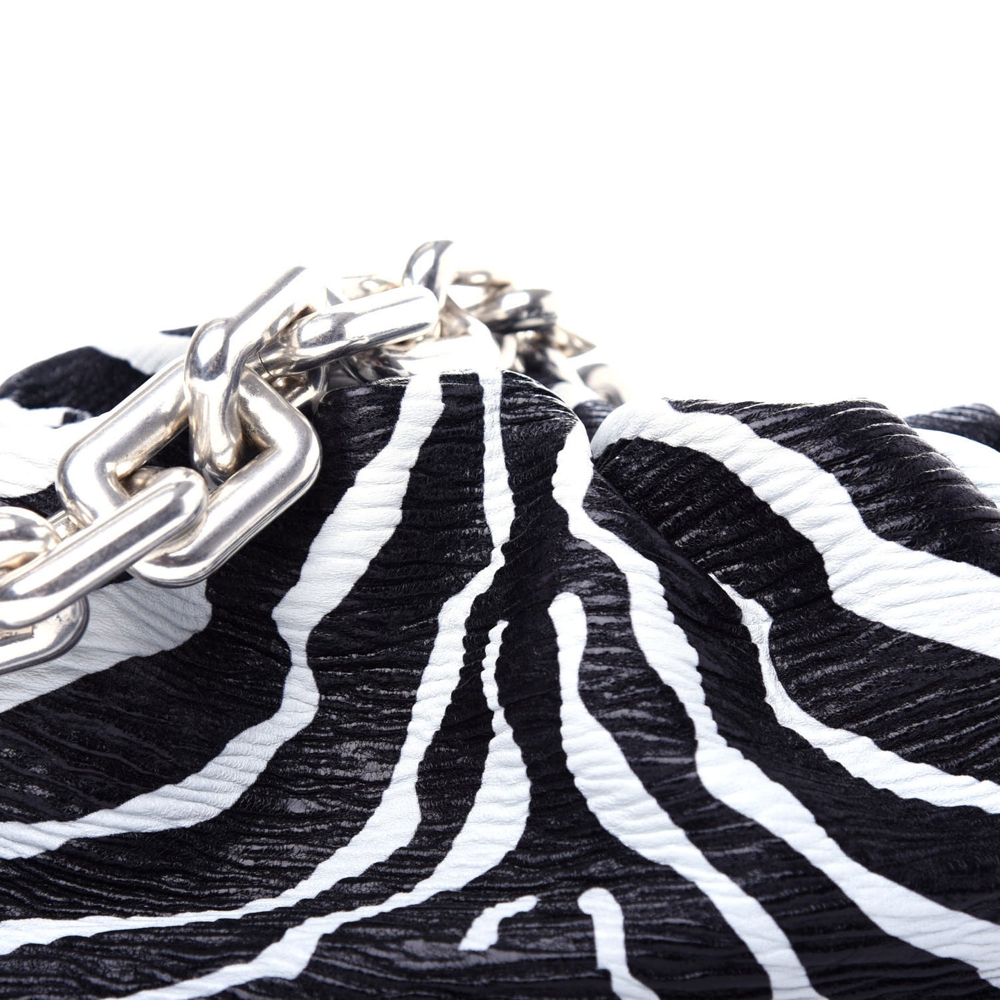 Nappa Zebra Print The Pouch Oversized Clutch White Black