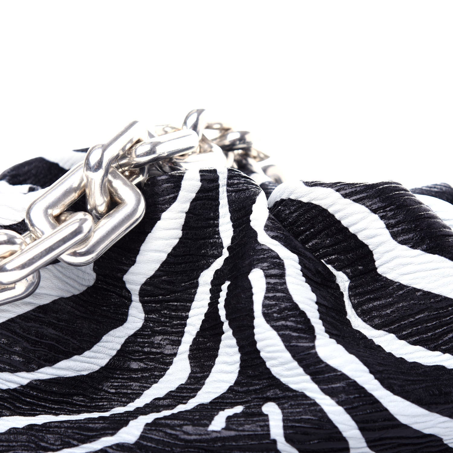 Bottega Veneta Nappa Zebra Print The Pouch Oversized Clutch White Black 10 of 10