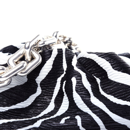 Bottega Veneta Nappa Zebra Print The Pouch Oversized Clutch White Black 10 of 10
