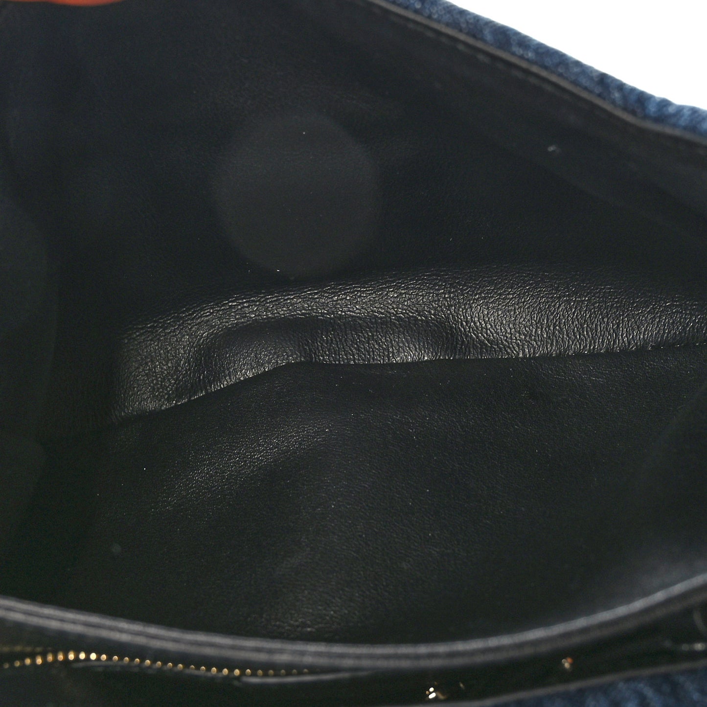 Denim Quilted Gancini Flap Bag Blue