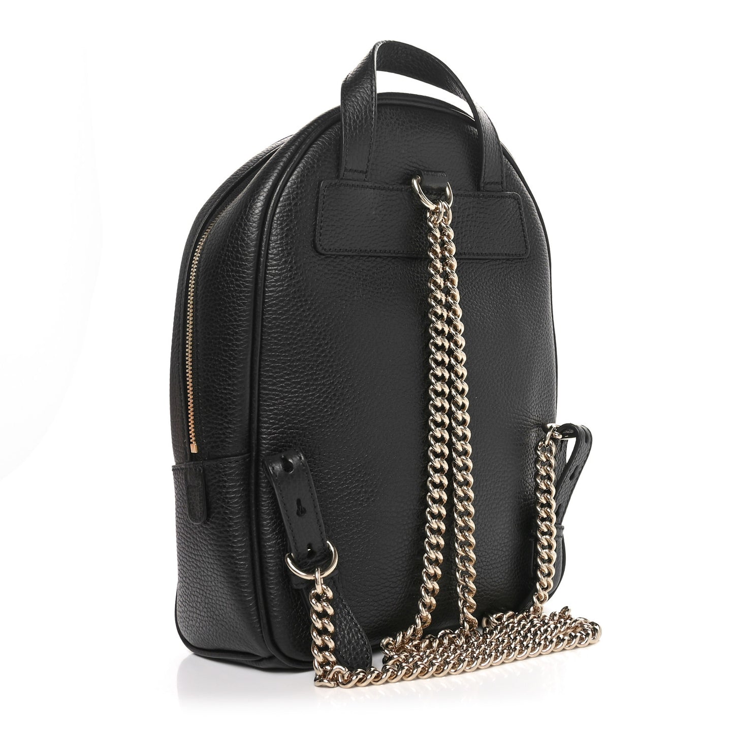 Pebbled Calfskin Soho Chain Backpack Black