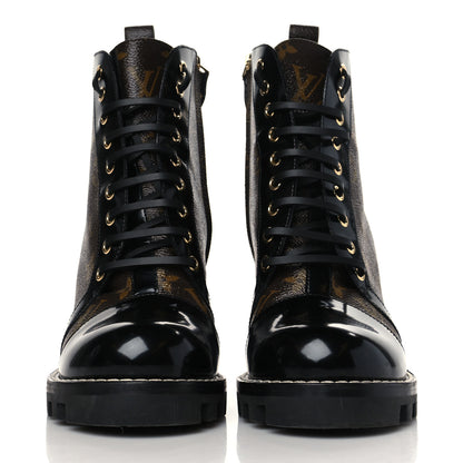 Louis Vuitton Patent Calfskin Monogram Star Trail Ankle Boots 40 Black 2 of 10