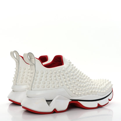 Christian Louboutin Neoprene Spike Sock Donna Flat Sneakers 37 White Snow 4 of 7