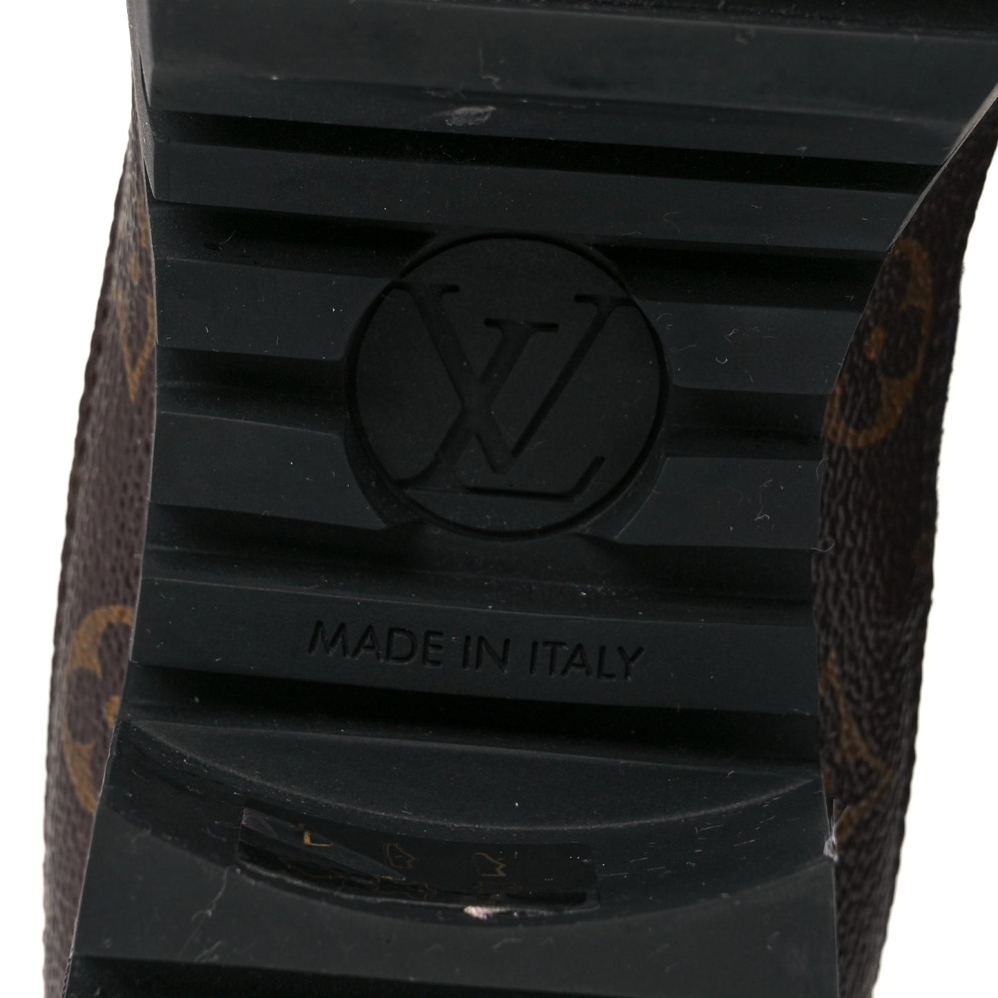 Suede Calfskin Monogram Laureate Platform Desert Boots 39.5 Black