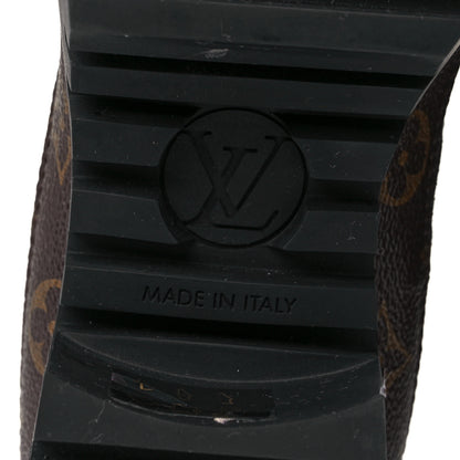 Louis Vuitton Suede Calfskin Monogram Laureate Platform Desert Boots 39.5 Black 6 of 7