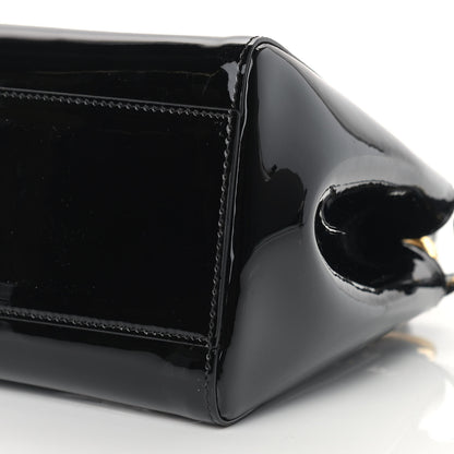 Fendi Vitello Vernice Mou Mini Peekaboo Iconic Satchel Black 9 of 10