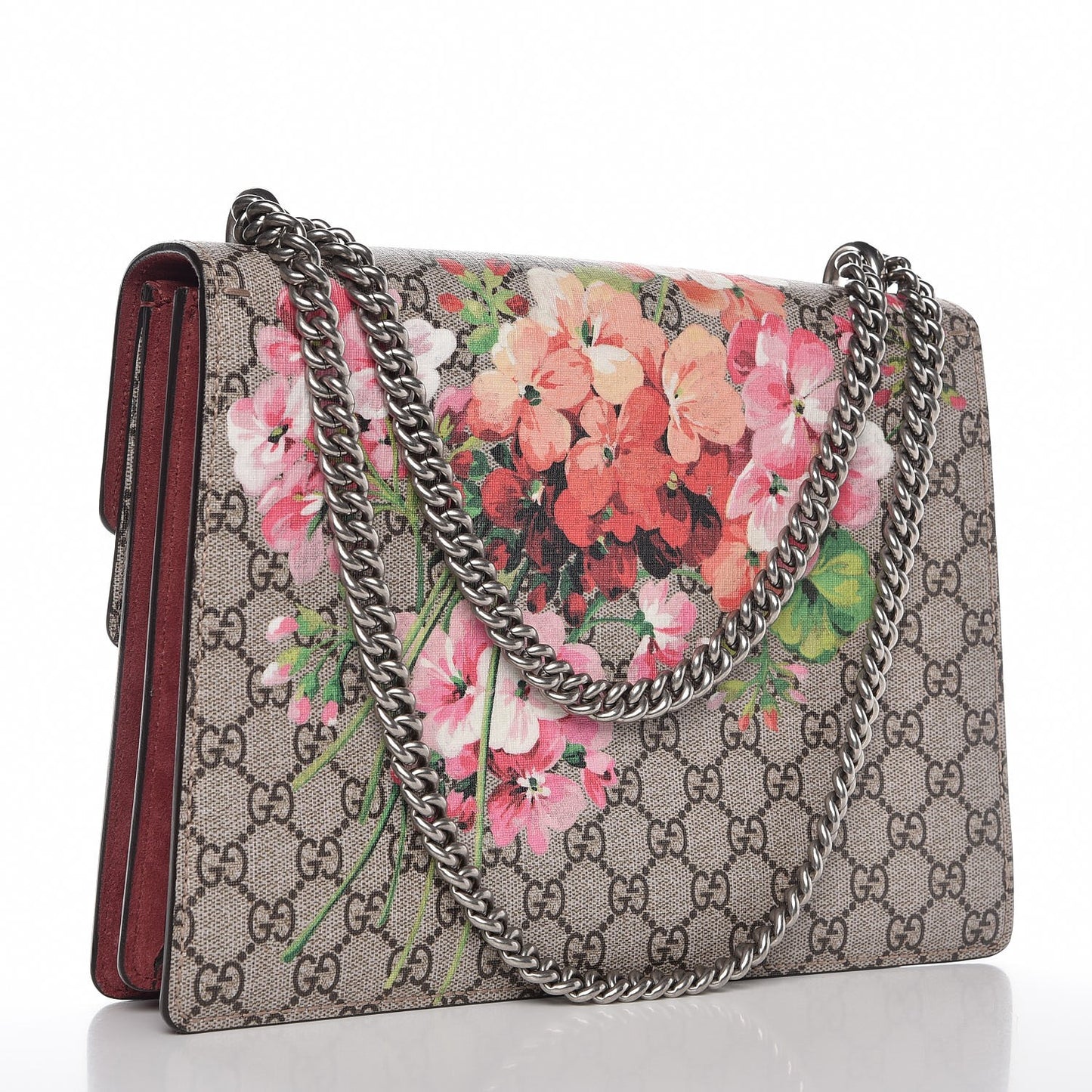 GG Supreme Monogram Blooms Medium Dionysus Shoulder Bag Beige Multicolor Dry Rose