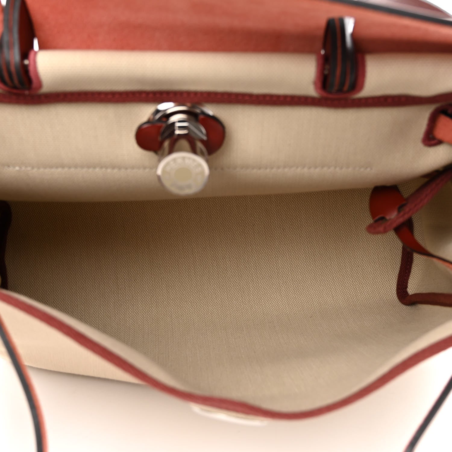 Hermes Military Toile Vache Hunter Herbag Zip 31 PM Beton Rouge H 5 of 10