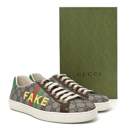 Gucci GG Supreme Monogram Fake/Not Mens Ace Sneakers 8 Beige New Shamarock Brown Sugar 9 of 9