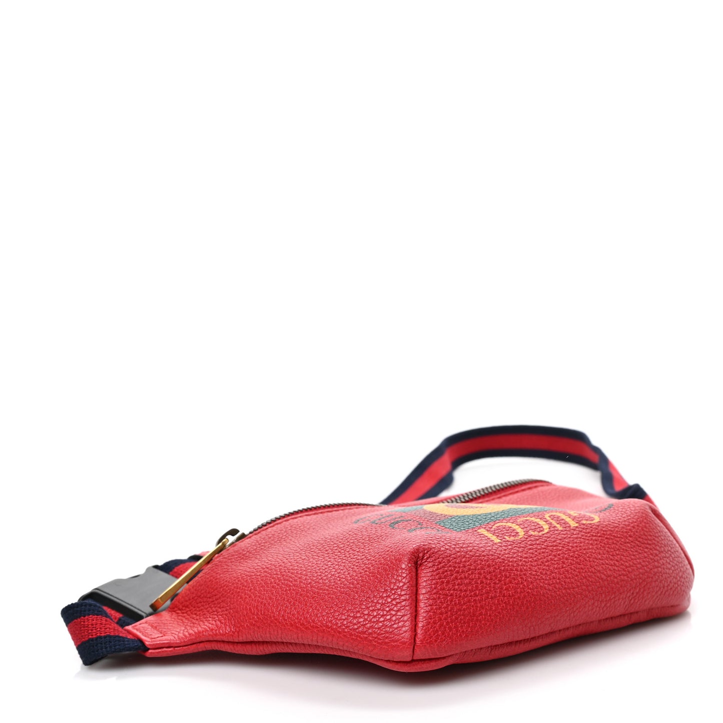 Grained Calfskin Small Logo Belt Bag Hibiscus Red