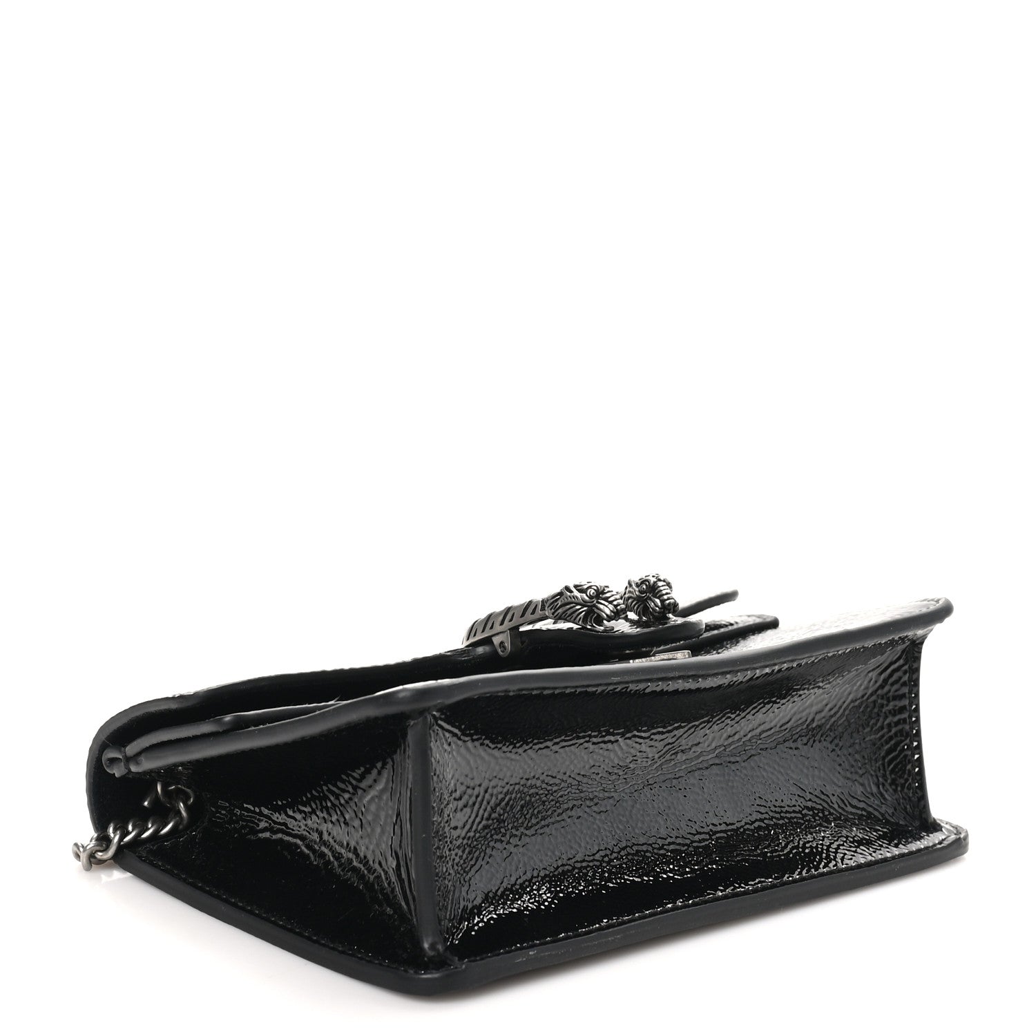 Gucci Crinkled Patent Mini Dionysus Shoulder Bag Black 4 of 10