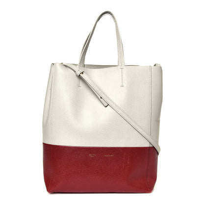 Celine Grained Calfskin Small Vertical Bi-Cabas Cream Red 1 of 28