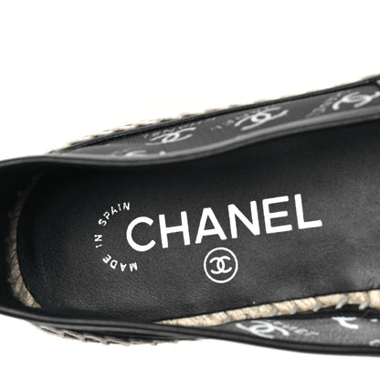 Chanel Mesh Grosgrain CC Espadrilles 38 Black White 7 of 8