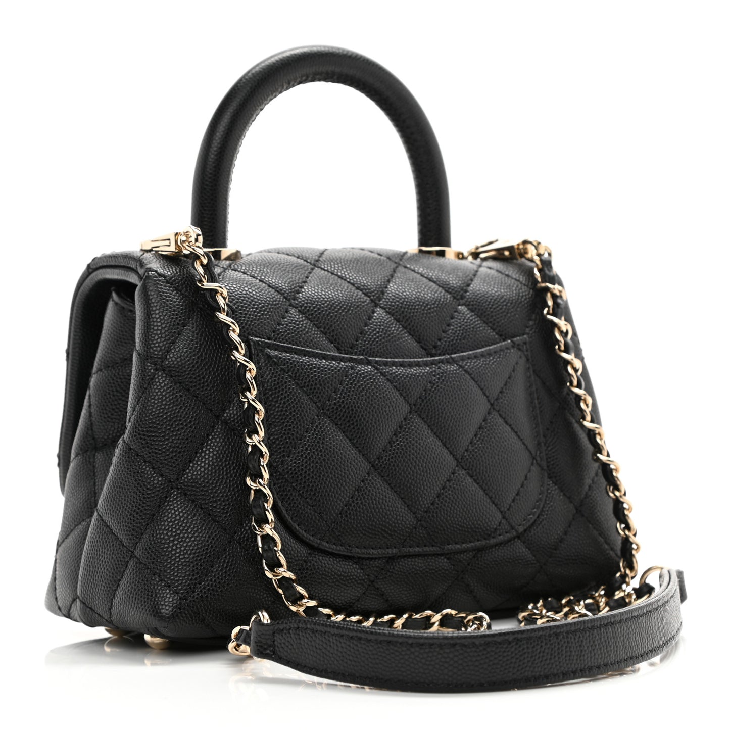 Caviar Quilted Extra Mini Coco Handle Flap Black