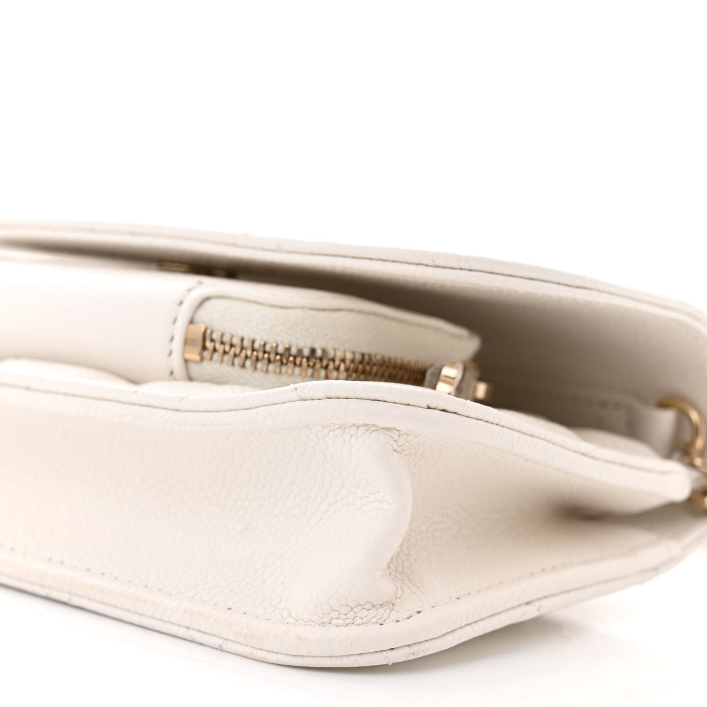 Caviar Quilted Mini Business Affinity Flap White