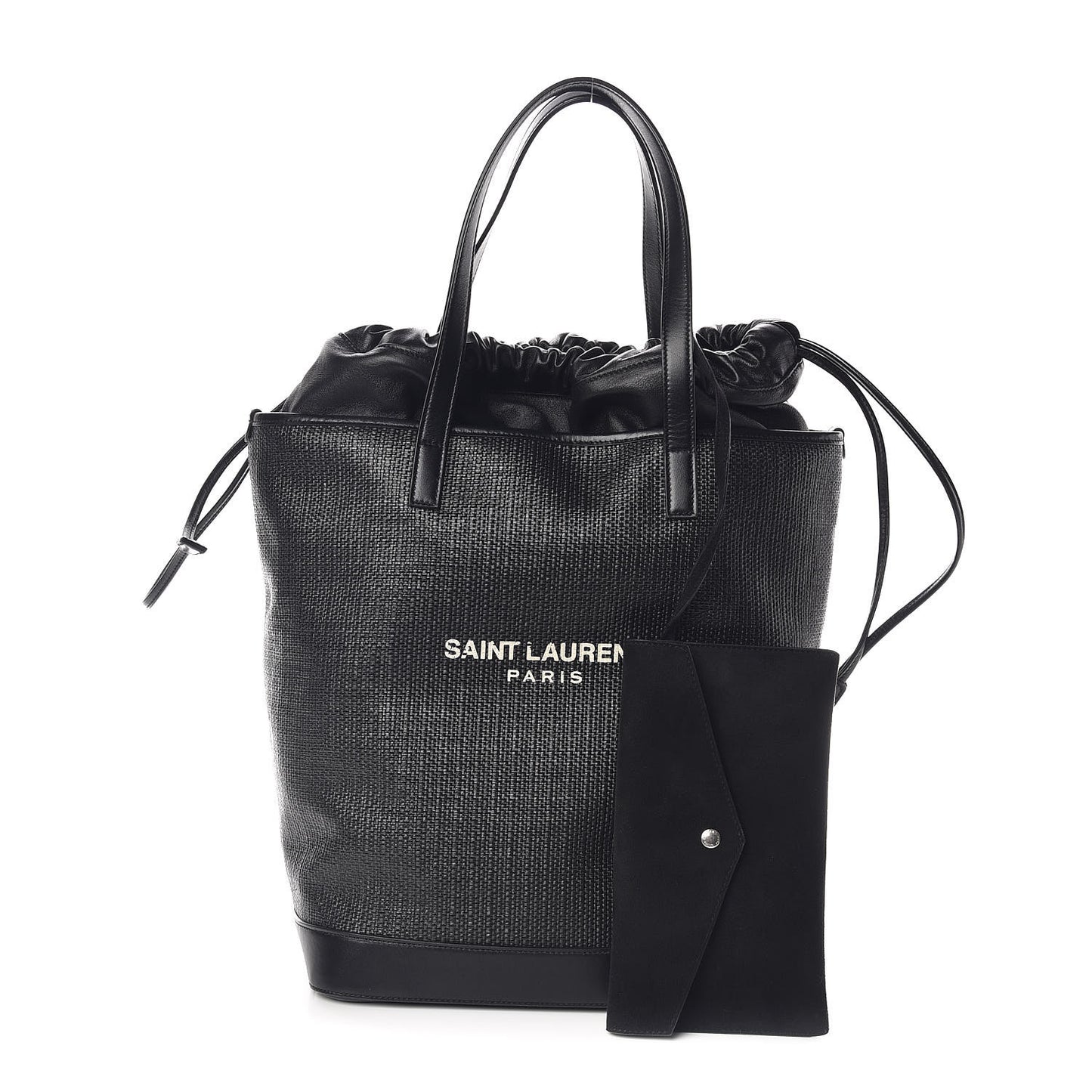 Linen Canvas Teddy Shopping Bag Black